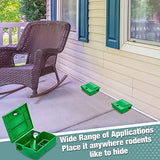 24 Pcs Mice Bait Station with Key Small Bait Station Traps Reusable Mouse Traps Outdoor Smart Tamper Proof Cage House Small Bait Boxes for Mice and Other Pests (Green)