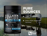 Pure Collagen Peptides Powder (11g | 60 Servings) Grass Fed Pasture-Raised Bovine Collagen Powder Hydrolyzed for Maximum Absorption ; Collagen Supplement for Joint Support, Hair & Skin