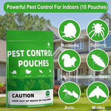 SUAVEC Pest Control Pouches, Rodent Repellent, Mouse Repellents, Peppermint Oil Mice Repellent, Rat Deterrent, Repel Rodents, Roach, Ant, Mosquito, Spider, Moths & Other Pest Repellent-10 Pouches