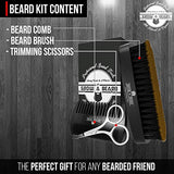 Beard Straightener Grooming Kit for Men, Beard Growth Kit, Beard Wash, Brush & Comb, Unscented Growth Oil, All Natural Chanel Balm, Conditioner, Razor & Scissors, Great Gift Idea for Men's