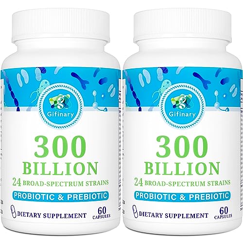 Probiotics for Women and Men, 300 Billion CFU, 24 Strains Probiotics with 15 Organic Herbs Prebiotics, Probiotic for Digestive Gut, Immune, Constipation, Diarrhea & Whole-Body Health - 4 Months Supply