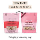 Bocce's Bakery Oven Baked Say Moo Treats for Dogs, Everyday Wheat-Free Dog Treats, Made with Real Ingredients, Baked in The USA, All-Natural Beef & Cheddar Biscuits, 5 oz