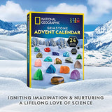 NATIONAL GEOGRAPHIC Gemstone Advent Calendar - 2023 Advent Calendar for Kids with 24 Gemstones to Open Each Day, a Complete Rock Collection Christmas Countdown Calendar with Mini Gemstone Dig Kit