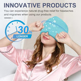 EXQUISLIFE Migraine Headache Relief Cap, Gel Ice Head Wrap, Hot and Cold Therapy, Headache Eyes Mask for Sinus, Puffy Eyes, Tension and Stress Relief (Blue)