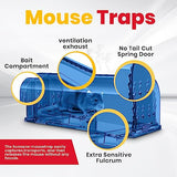 Utopia Home Humane Mouse Traps Indoor for Home (Pack of 4) - Blue Reusable Mice Traps for House Indoor - Pet Safe Mouse Trap Easy to Set, Quick, Effective, & Safe Rodent Trap