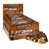 FITCRUNCH Snack Size Protein Bars, Designed by Robert Irvine, World’s Only 6-Layer Baked Bar, Just 3g of Sugar & Soft Cake Core (Chocolate Chip Cookie Dough)