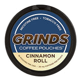 Grinds Coffee Pouches | 3 Cans of Cinnamon Roll | 18 Pouches Per Can | 1 Pouch eq. 1/4 Cup of Coffee (Cinnamon Roll)