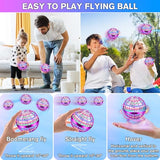 Flying Orb Ball Toys,Galactic Fidget Spinner for Kids,Magic Boomerang Spinner with Flashing LED Lights,Hand Controller Mini Drone for Kids Adults Outdoor Indoor,Cool Toys (Purple)