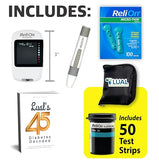 ReliOn Platinum Wireless Blood Glucose Monitoring System: Bluetooth-Enabled, Quick Results, with "Lual's 45: Diabetes Decoded" Guide & Complete Kit