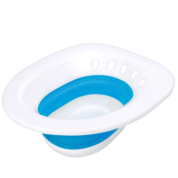 Pochik Sitz Bath, Sitz Bath for Hemorrhoids, Sitz Bath for Toilet Seat, Postpartum Care, Sits Bath Kit for Women, Collapsible, Drain Holes, Wider Seating Area, Deeper Bowl