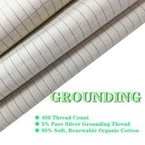 Grounding Pillowcase with 15ft Grounding Cable 20x30in Conductive Grounding Pillow Cover Silver Cotton Queen Size Improve Sleep