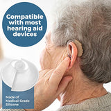 MEDca Hearing Aid Standard Receiver Tulip Domes Compatible with GN Resound Sure Fit - 20-Pcs Universal Invisible Tip Replacement Ear Domes for BTE PSAP Hearing Amplifiers and Open Fit Models, Clear