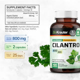 Cilantro Supplement - Organic Cilantro Capsules - Rich Source of Antioxidants - Natural Body Cleansing & Detox - Cilantro Powder 100 Vegan Pills