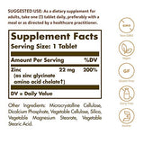 Solgar Chelated Zinc, 100 Tablets - Zinc for Healthy Skin - Supports Cell Growth & DNA Formation - Exerts Antioxidant Activity - Supports A Healthy Immune System - Non GMO, Gluten Free - 100 Servings