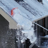 EZ Smart Snow Roof Rake, Adjustable 36IN Blade V-Blade Technology, Prevents Ice Dams, 21ft Reach Pole Included, Quick Assembly, Carrying Bag Included, NO wheels or sharpe edge to damage your shingles.