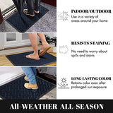 Yimobra Durable Front Door Mats, Heavy Duty Water Absorbent Mud Resistant Easy Clean Entry Outdoor Indoor Rugs,Non Slip Backing, Exterior Mats for Outside Patio Porch Farmhouse, 29.5 x 17, Blue