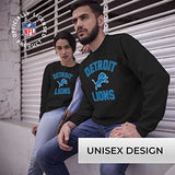 Team Fan Apparel NFL Adult Gameday Football Crewneck Sweatshirt - Cotton Blend - Stay Warm, Comfortable & Stylish on Game Day (Detroit Lions - Black, Adult Large)