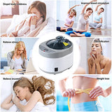 Smartmak Sauna Steamer, Portable 4L Upgraded Steam Pot Generator with Remote Control, Spa Machine with Timer Display Herbal Box for Body Detox, 110V US Plug- Grey