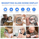 Magnifying Glass with 30 LED Lights, 10X 20X 45X Handheld Illuminated Lighted Magnifier with 1UV Light for Seniors Reading, Inspection, Coins, Jewelry, Exploring Light Magnifying Glass