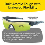 As Seen On TV BattleVision Night Vision Glasses 2 Pairs by BulbHead - Amazing Night Driving Glasses Protect Eyes From Blinding Headlight Glare - Green Lenses Enhance Clarity - Flexible Frames