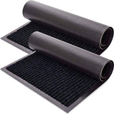 Sierra Concepts 2-Pack Front Door Mat Ribbed Black - Indoor Outdoor Floor Doormat Entryway Welcome Mats - Entrance Shoe Scraper, Entry Inside Outside Garage, 30" x 17"