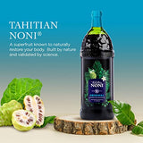 TAHITIAN NONI Juice by Morinda, Original and Authentic, Noni Fruit Puree from Tahiti with Natural Blueberry & Grape (Resveratrol), All-Natural Daily Wellness Drink - 2 One Liter Juice Bottles Case