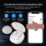 Brightworld Bluetooth Hearing Aids with Button Control - 16 Channel Rechargeabl Hearing Aids with Noise Cancelling, Hearing Aids for Seniors and Adults - White
