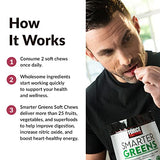 FORCE FACTOR Smarter Greens Superfood Chews, 3-Pack, Greens and Superfoods with Probiotics, Antioxidants, and Fiber, Greens Supplement to Support Digestion, Nitric Oxide, and Energy, 180 Chews