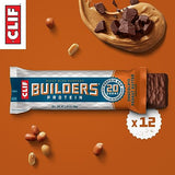 CLIF Builders - Chocolate Peanut Butter Flavor - Protein Bars - Gluten-Free - Non-GMO - Low Glycemic - 20g Protein - 2.4 oz. (12 Pack)