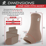 Sleeve Stars Ankle Brace for Women & Men, Achilles & Plantar Fasciitis Relief Compression Sleeve, Foot Brace with Ankle Support Strap, Heel Protector Wrap for Pain, Tendonitis & Sprain (Pair/Beige)