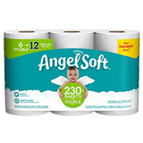 Angel Soft Toilet Paper, 6 Double Rolls, 6 = 12 Regular Bath Tissue Rolls