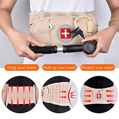 Lumbar Support Decompression Belt Inflatable Back Brace Spinal Air Traction Device Back Lumbar Corrector Lower Back Pain Relief for Herniated Disc (Waist Circumference 29 Inches to 49 Inches)