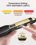 Professional Titanium 1.75Inch Flat Iron Hair Straightener & 2-in-1 Hair Styler with Digital LCD Display, Dual Voltage Instant Heating for Professional Straightening and Curling. (Black)