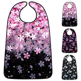 TaoTazon Adult Bibs,3 Packs Cherry Blossom Adult Bibs for Women Eating Washable with Crumb Catcher