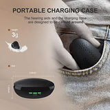 Rechargeable Hearing Amplifiers Aids for Adults Seniors, Sound Amplifier with Noise Cancelling In-Ear Detection Auto Power On Off with Portable Charging Box(Black)