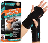 ComfyBrace Night Wrist Sleep Support Brace- Fits Both Hands - Cushioned to Help With Carpal Tunnel and Relieve and Treat Wrist Pain, (2 Pack/Night Brace, One Size Fits All) (Pack of 2)