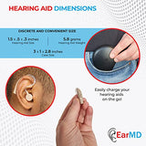 Rechargeable Hearing Aids for Seniors Severe Hearing Loss, EarMD Digital Hearing Amplifier with Noise Cancelling,Hearing Aid with Charging Case and Volume Control