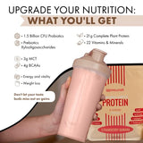 UpNourish Plant-Based Protein Meal Replacement Shake! Keto, Vegan-Friendly Lifestyles. Gluten & Dairy-Free Smoothie with Essential Vitamins, Minerals, and Low Carbs - Strawberry Banana, 15 Servings