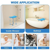Upgraded Stainless Steel Shower Chair for Inside Shower, Heavy Duty 380lbs Adjustable Shower Stool, Tool Free Assembly, Anti Slip Bathtub Seat, Padded Shower Bench for Elderly, Disabled, Injured
