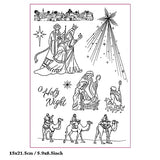 Arbuya Christmas Jesus Clear Stamps for Card Making or Journaling X-Mas Camel Holly Night Rubber Stamps for Scrapbooking Journals Paper Crafts Decoration