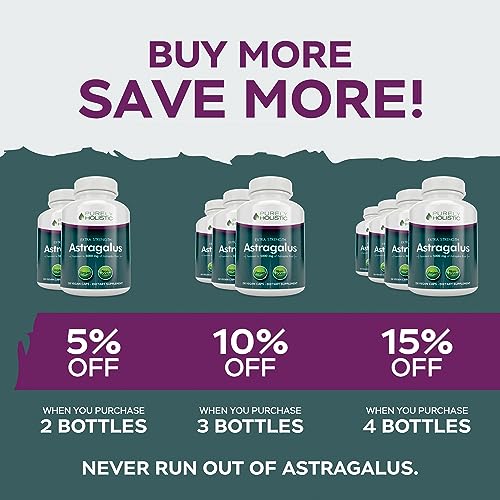 Astragalus Capsules 5,000 mg - 250 Capsules, 8+ Month Supply - Superior Strength Astragalus Root Extract 20:1 - Non GMO, Vegetarian & Vegan Friendly - Supports the Immune System & Cardiovascular