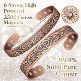 Lymph Drainage Magnetic Copper Bracelet: Magnetic Bracelets for Women Men, Magnetic Lymph Detox Bracelets with 6 Magnets - Jewelry Gift Set for Couples
