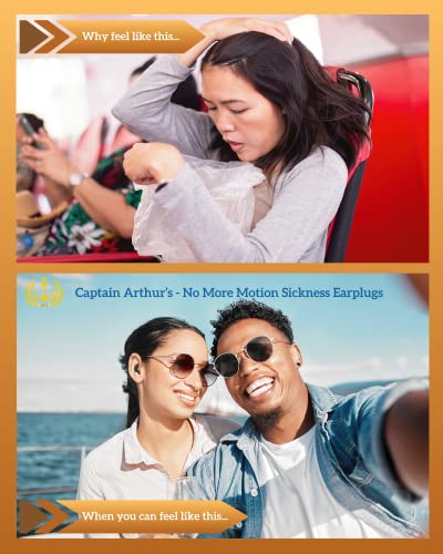 No More Motion Sickness Earplugs by Captain Arthur for Adults & Kids – Anti Nausea Seasickness Relief – Sea Sickness Travel Sickness & Car Sickness Prevention Cruise Ship Essentials