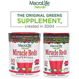 MacroLife Naturals Miracle Reds Superfood Supplement Powder Antioxidants Polyphenols Enzymes Probiotics - Raw Non-GMO Organic Vegan Gluten & Dairy Free - 10oz (30 Servings)