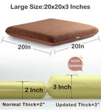 Sigmat Recliner Cushion for Elderly with Memory Foam 20x20x3 Inches Large Square Seat Cushion for Recliner Chair, Floor Pillow, Truck Seat Cushion Camel