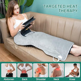 Heating Pad for Back Pain Relief, 22"x 37" Large Weighted Heating Pad for Neck and Shoulders, Heat Pad with 6 Heat Settings & 4 Time Settings Auto-Off, Gifts for Women Men Mom Dad (Gray)