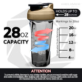 HELIMIX 2.0 Vortex Blender Shaker Bottle Holds upto 28oz | No Blending Ball or Whisk | USA Made | Portable Pre Workout Whey Protein Drink Shaker Cup | Mixes Cocktails Smoothies Shakes | Top Rack Safe