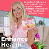 Superfood Tabs Detox Cleanse Drink - Fizzy Nutrition Supplement for Women and Men - Support Healthy Weight - Improve Digestive Health and Bloating Relief - Strawberry Lemonade Flavor [60 Tablets]