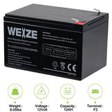 Weize 12V 12AH Sealed Lead Acid (SLA) AGM Deep Cycle Rechargeable Battery