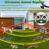 Solar Powered Animal Repellent, Ultrasonic Animal Repeller Waterproof Bird Deterrent Outdoor Cat Repellent, Squirrels Deterrent wirh Motion Sensor for Deer, Fox, Rabbits, Raccoons, Rats, Wild Pigs